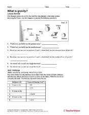 What Is Gravity? Printable (6th - 12th Grade) - TeacherVision